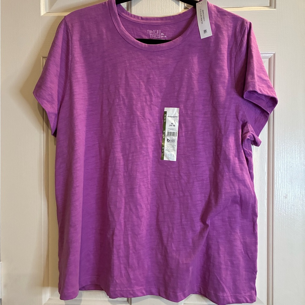 NWT Time and Tru Purple Short Sleeve Tee - Picture 2 of 10